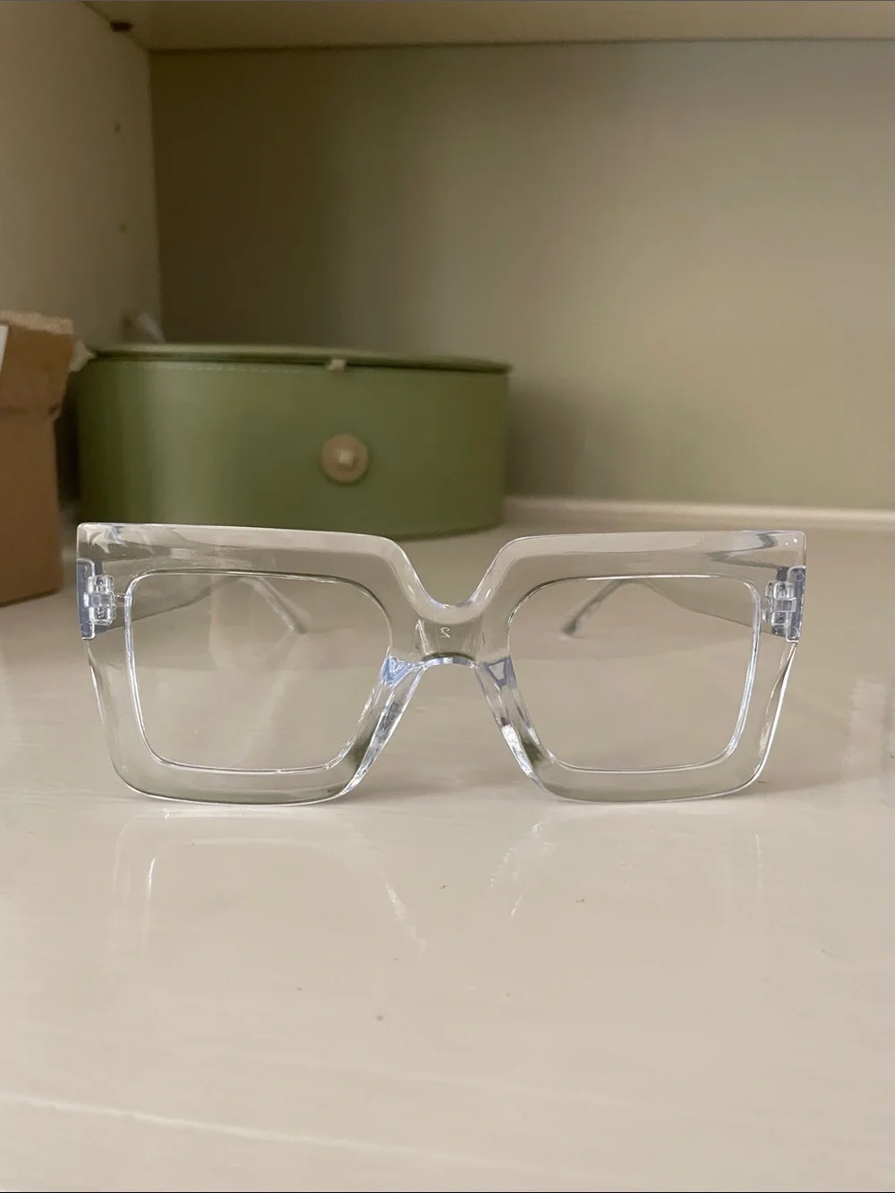 NWOT Clear Square Oversized Fashion Glasses